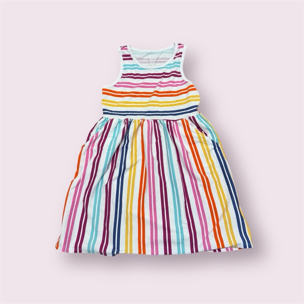 Colorful Striped Kids Dress sz 7/8